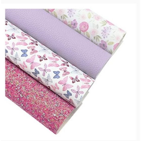 Dcolor Printed Faux Leather Sheets Synthetic Leather Fabric 4 Pcs 7.9" x 11.8" - Picture 1 of 6